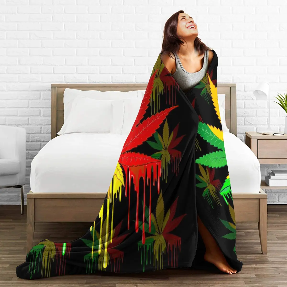 New 3D Personality Printed Flannel Blanket Sheet Bedding Soft Blanket Bed Cover Home Textile DecorationLeaf 
New 3D Personality Printed Flannel Blanket Sheet Bedding Soft Blanket Bed Cover Home Textile DecorationLeaf