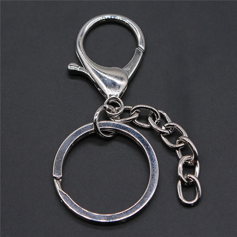 3pcs 30mm Key Ring Long 70mm Popular Classic Rhodium Plated Lobster Clasp Key Hook Chain Jewelry Making For Keychain
3pcs 30mm Key Ring Long 70mm Popular Classic Rhodium Plated Lobster Clasp Key Hook Chain Jewelry Making For Keychain