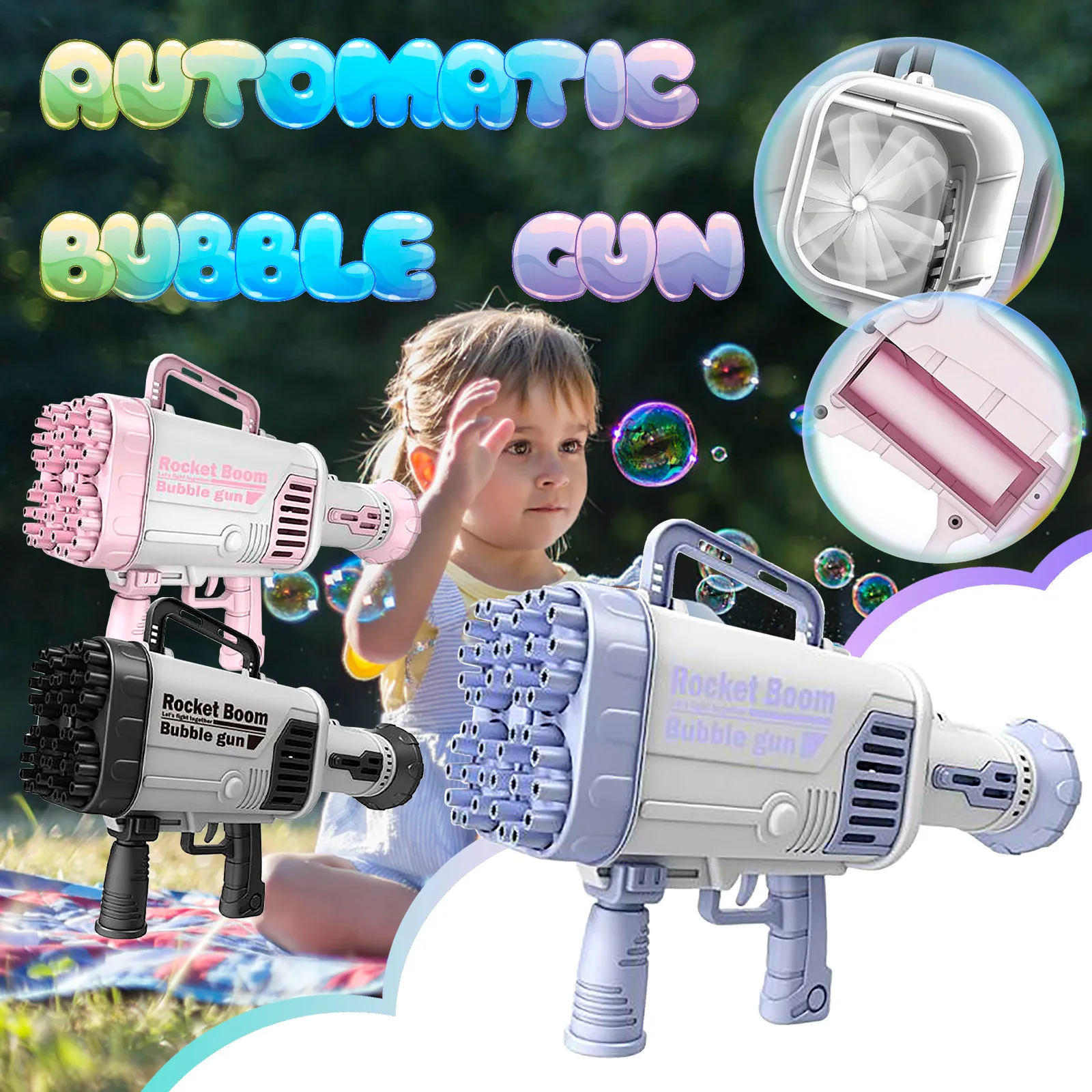 2021 Hot Kids Gatling Bubble Gun Toy 44-Hole Charging Electric Automatic Bubble Machine Summer Outdoor Soap Water Children Toys
2021 Hot Kids Gatling Bubble Gun Toy 44-Hole Charging Electric Automatic Bubble Machine Summer Outdoor Soap Water Children Toys