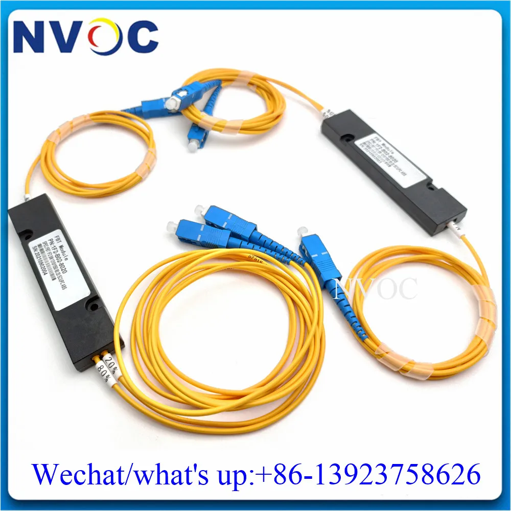 2 шт./лот 20/80 1310 нм 1x2 Волоконно-оптический соединитель FTTH FBT SM двойное окно 0/3 0 мм 1 м
