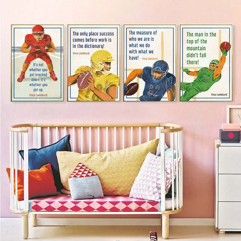 Cartoon Rugby Sport Posters and Prints Color Athlete Decorative Painting Canvas Wall Art Pictures for Gymnasium Kids Room Decor
Cartoon Rugby Sport Posters and Prints Color Athlete Decorative Painting Canvas Wall Art Pictures for Gymnasium Kids Room Decor