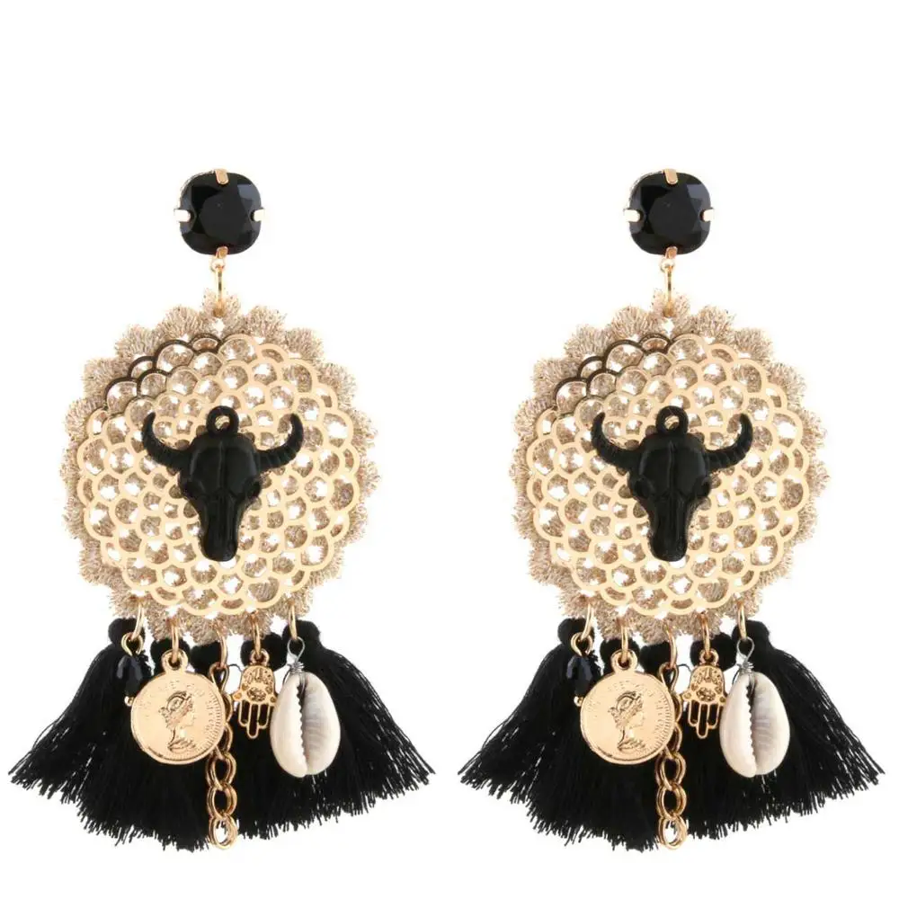 Bull Head Earrings Fashion Boho Oorbellen Tassel Long Earrings Women Lace Earrings Luxury Wedding Earrings Dangle Earrings
Bull Head Earrings Fashion Boho Oorbellen Tassel Long Earrings Women Lace Earrings Luxury Wedding Earrings Dangle Earrings