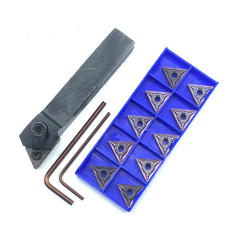 

Soporte de herramientas de torneado de torno de 2 piezas (16x100mm) para llave TNMG 4 + 2 barras de perforación kit inserto