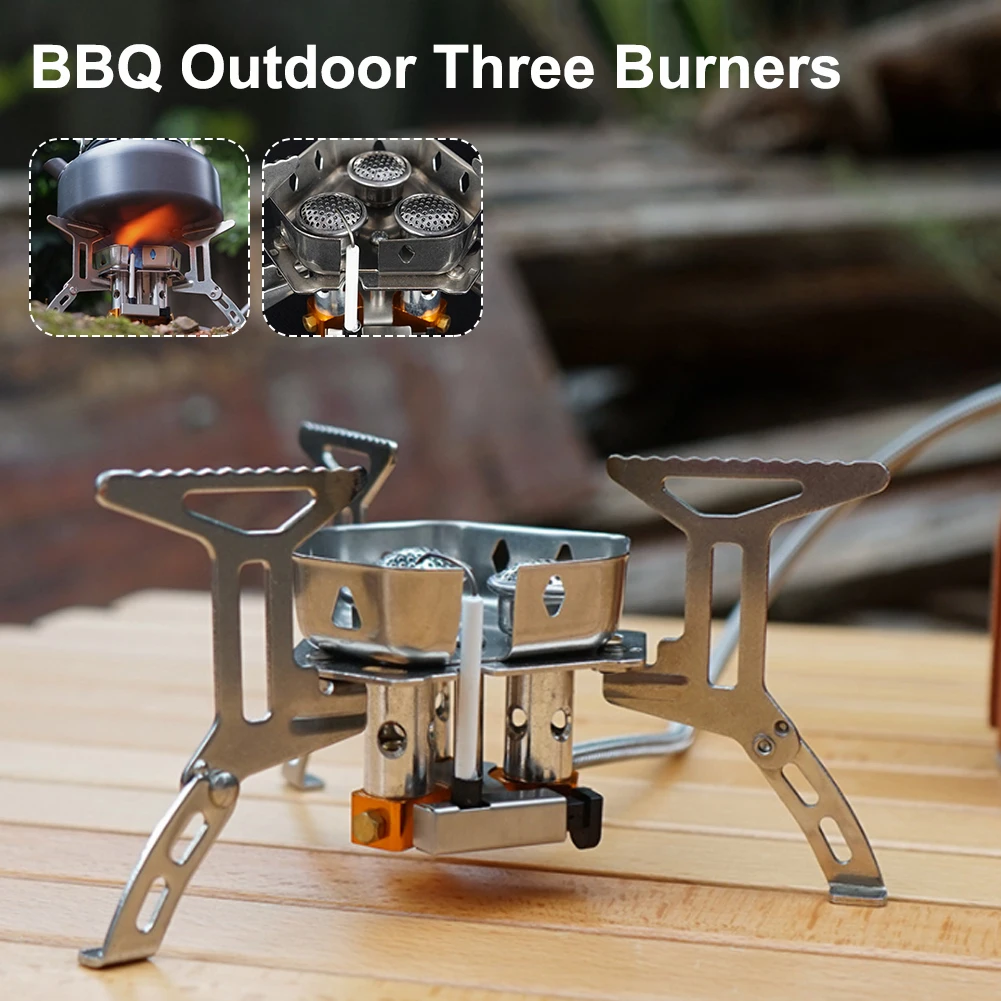 Camping Gas Stove Outdoor Tourist Burner Strong Fire Heater 5800W High Power Three Core Head Set Windproof Equipment Picnic Tool
Camping Gas Stove Outdoor Tourist Burner Strong Fire Heater 5800W High Power Three Core Head Set Windproof Equipment Picnic Tool