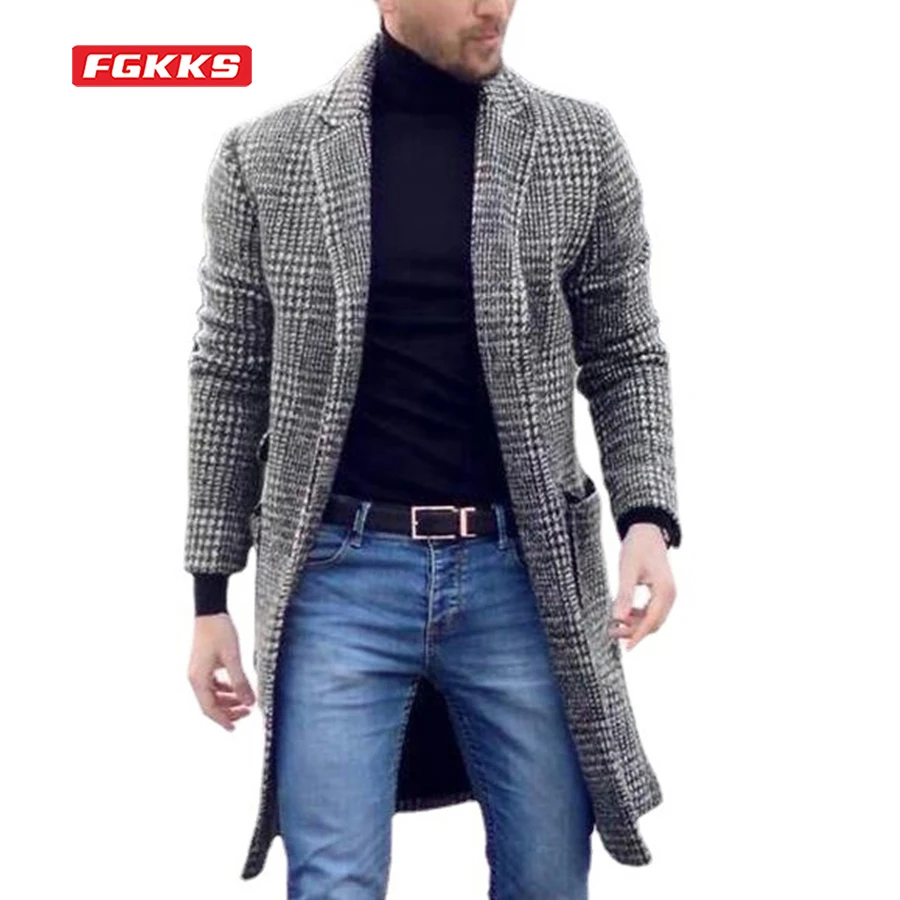Мужское однобортное пальто FGKKS, длинное шерстяное пальто, теплая куртка на осень и зиму, 2021
Мужское однобортное пальто FGKKS, длинное шерстяное пальто, теплая куртка на осень и зиму, 2021