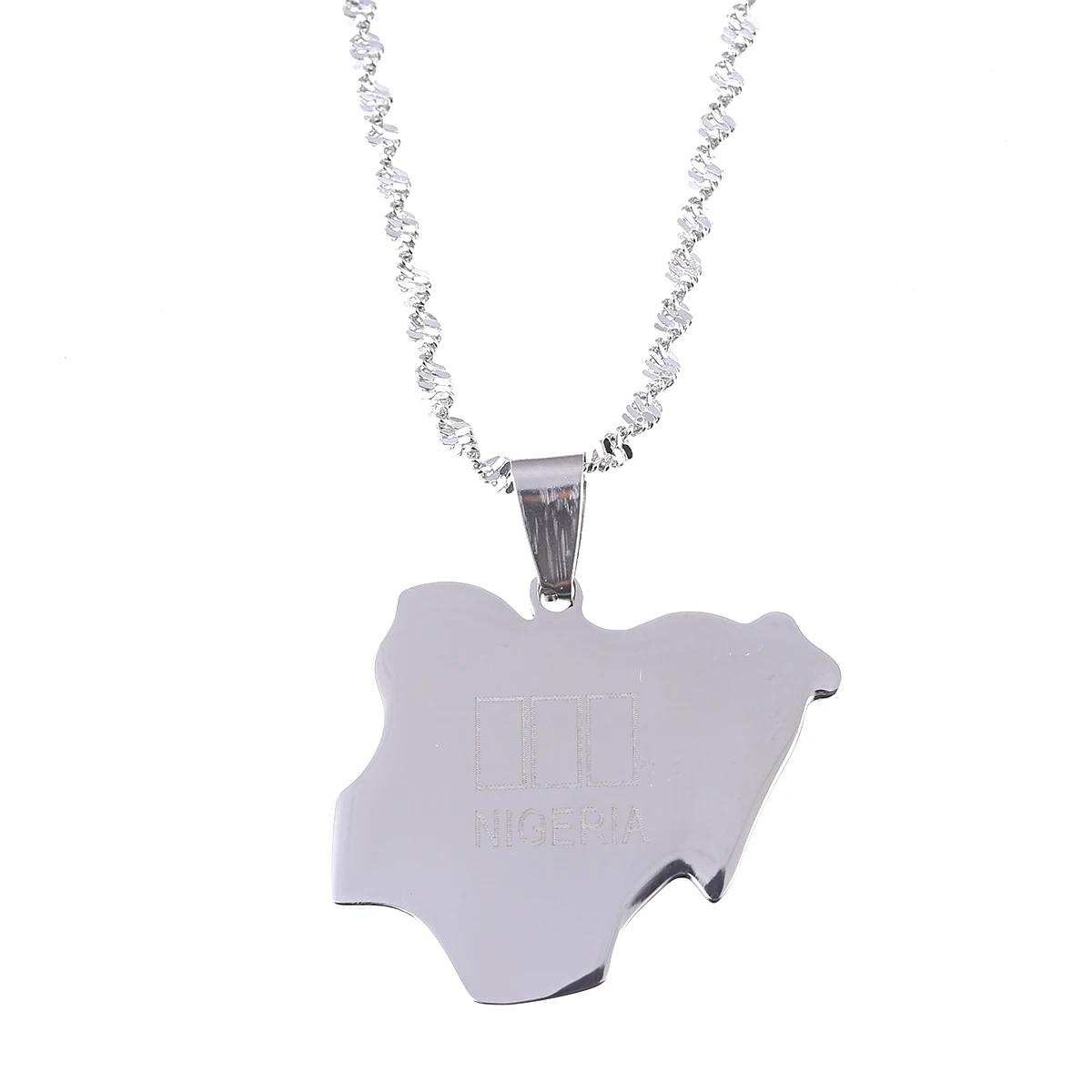 Stainless Steel Nigeria Flag Pendant Necklaces Fashion Silver Color Nigerians Map Jewelry
Stainless Steel Nigeria Flag Pendant Necklaces Fashion Silver Color Nigerians Map Jewelry