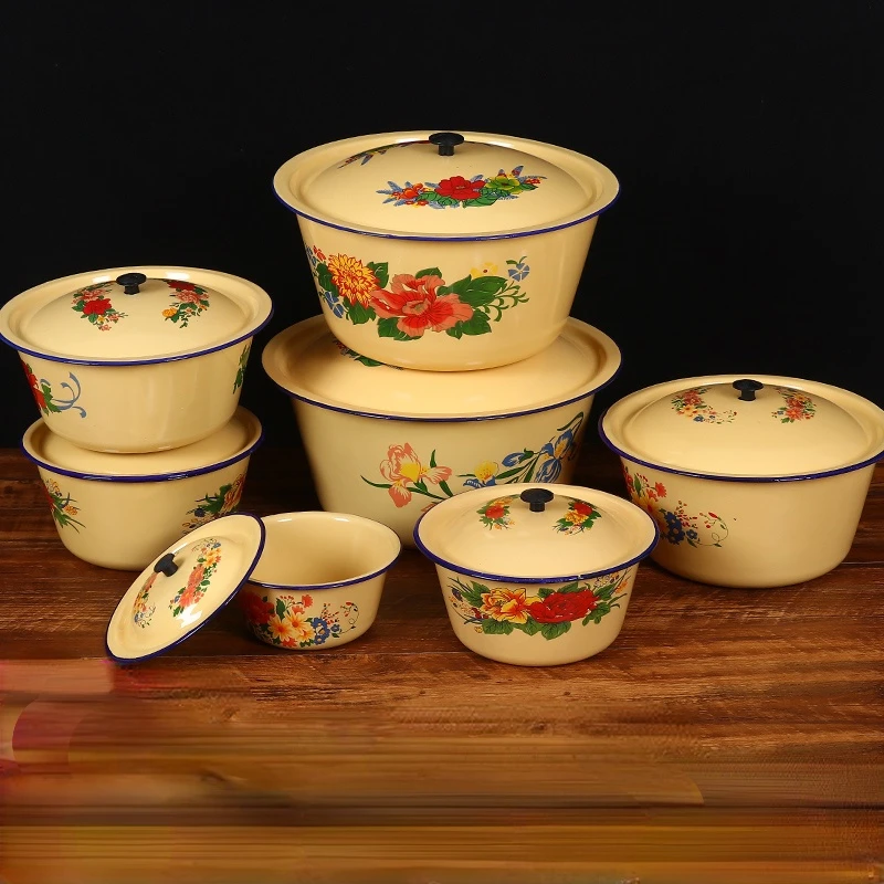 Chinese Antique with Cover Old Enamel Basin with Cover Preservation Bowl Enamel Washing Bowl
Chinese Antique with Cover Old Enamel Basin with Cover Preservation Bowl Enamel Washing Bowl