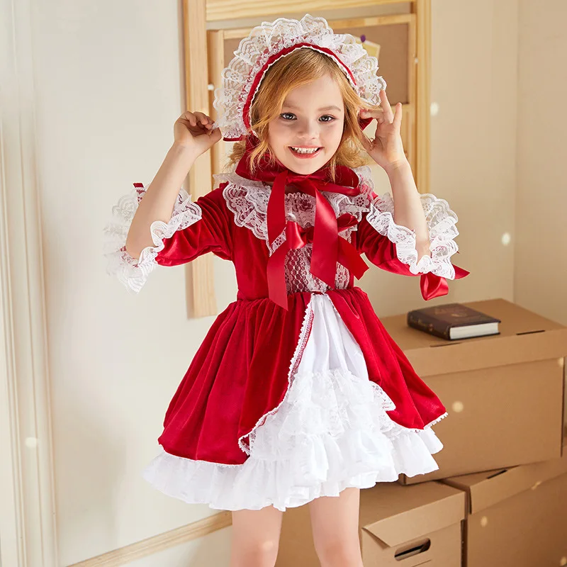 4PCS Spain Dress Girls Royal Costumes Kids Princess Wedding Birthday Dresses Party Lace Robe Fille Baby Girl Christmas Clothing
4PCS Spain Dress Girls Royal Costumes Kids Princess Wedding Birthday Dresses Party Lace Robe Fille Baby Girl Christmas Clothing