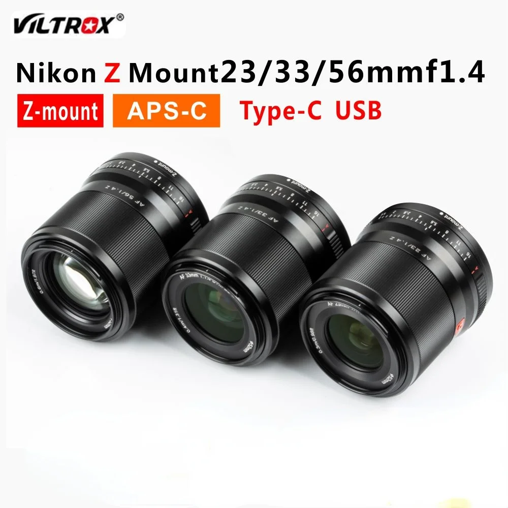 

VILTROX 56mm 23mm 33mm F1.4 AF Lens Large Aperture APS-C Lens for Nikon Z Mount Mirrorless Camera Z Fc Z50 Z5 Z6 Z6 II Z7 Z7 II