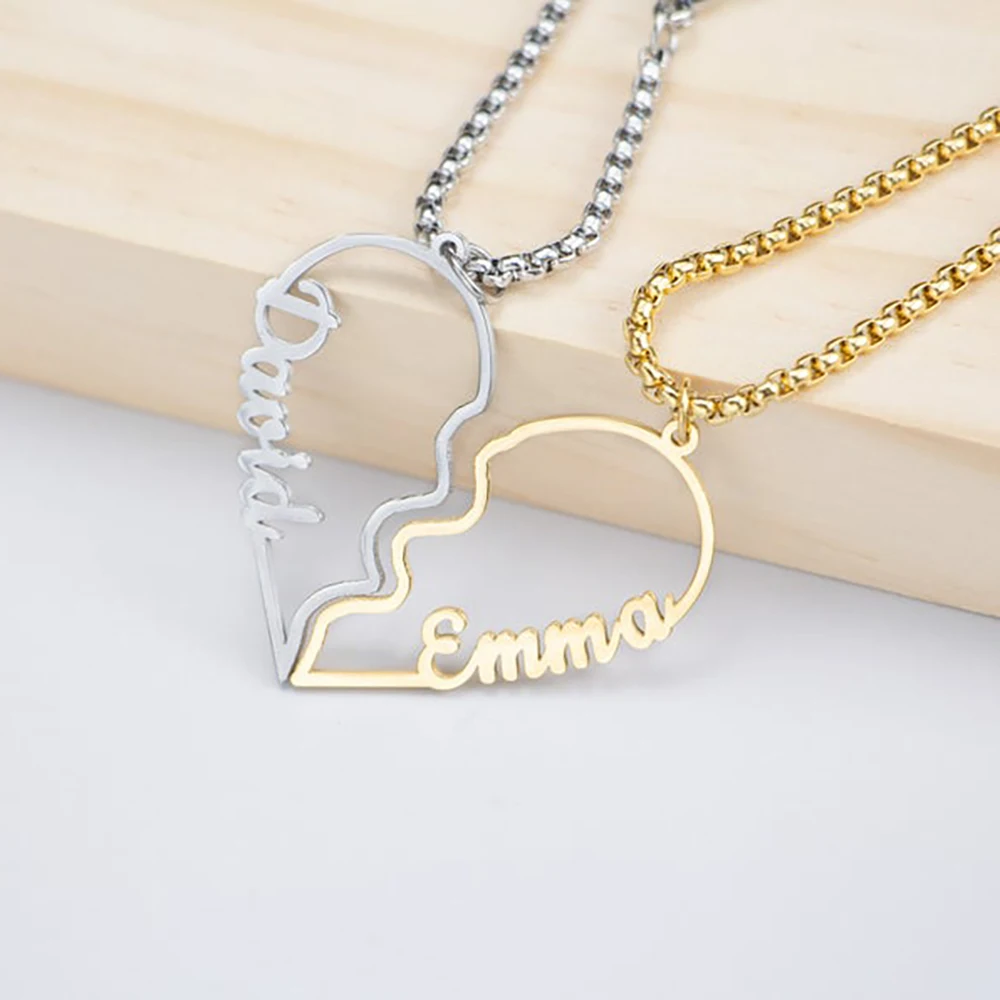 Mini-World Stainless Steel Gold Color Box Chain Customized Name Necklace Heart Puzzle Charm For Couple Valentine's Day Gift
Mini-World Stainless Steel Gold Color Box Chain Customized Name Necklace Heart Puzzle Charm For Couple Valentine's Day Gift
