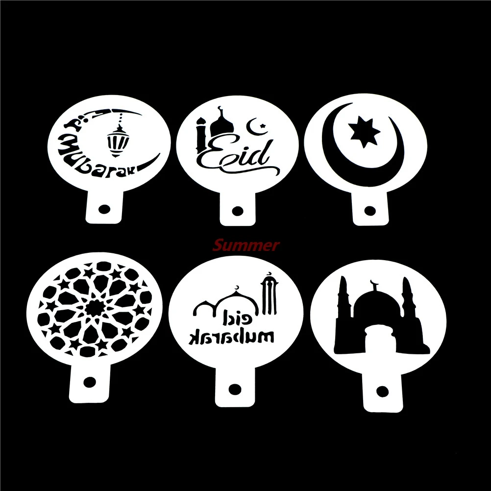 Hot 3/6Pcs White Mosque Eid Mubarak Ramadan Design Coffee Stencils Laser Cut Cookie Biscuits Fondant Cake Decoration Tools
Hot 3/6Pcs White Mosque Eid Mubarak Ramadan Design Coffee Stencils Laser Cut Cookie Biscuits Fondant Cake Decoration Tools