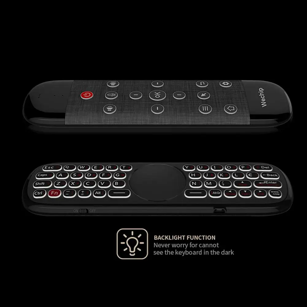 Креативная беспроводная клавиатура Plug Play широкая черная с сенсорной панелью и