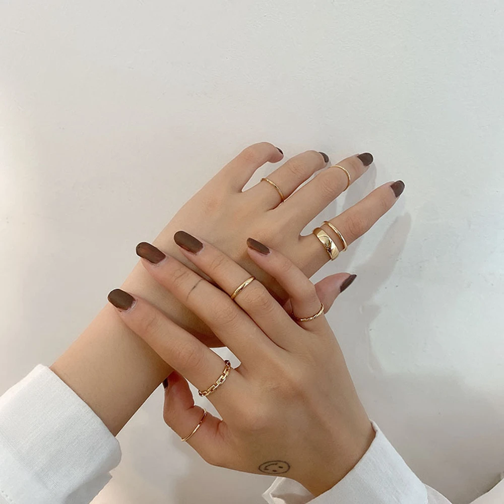 IFME Hiphop Gold Chain Rings Set For Women Girls Punk Geometric Simple Finger Rings Trendy Fahion Jewelry Party Gifts
IFME Hiphop Gold Chain Rings Set For Women Girls Punk Geometric Simple Finger Rings Trendy Fahion Jewelry Party Gifts