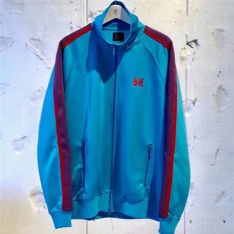 Blue Needles Poly Smooth Track Jackets Men Women Needles AWGE Jacket Red butterfly embroidery AWGE COATS
Blue Needles Poly Smooth Track Jackets Men Women Needles AWGE Jacket Red butterfly embroidery AWGE COATS