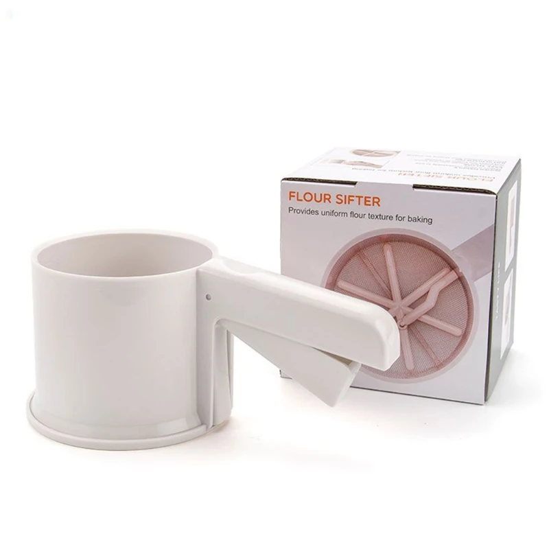 Semi-Automatic Flour Sieve Mechanical Hand-Held Sifter Shaker Cup Shape Flour Filter Cakes Sugar Mesh Sieve Baking Tools 28GF
Semi-Automatic Flour Sieve Mechanical Hand-Held Sifter Shaker Cup Shape Flour Filter Cakes Sugar Mesh Sieve Baking Tools 28GF