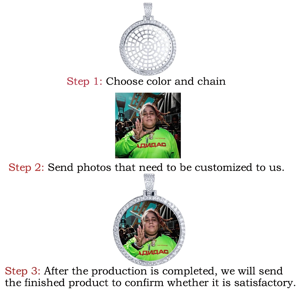 Custom Made Baby Photo Medallions Pendant Necklace & 3mm Cuban Chain Gold Color Iced Out CZ Men's Hip hop Jewelry Family Gift
Custom Made Baby Photo Medallions Pendant Necklace & 3mm Cuban Chain Gold Color Iced Out CZ Men's Hip hop Jewelry Family Gift
