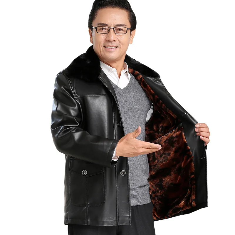 elderly and men's fur coat middle aged casual leather coat men's Plush thickened leather jacket coat big hair collar
elderly and men's fur coat middle aged casual leather coat men's Plush thickened leather jacket coat big hair collar