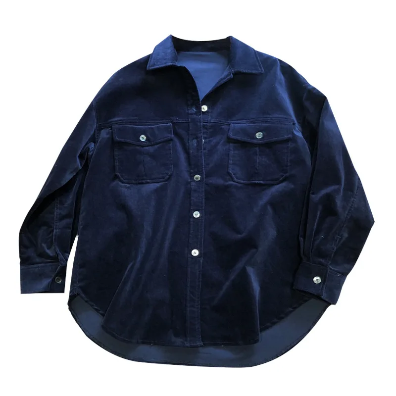 2020 New Hong Kong Wind Medium Long Wick Velvet Shirt Jacket Loose-Fitting Spring and Autumn Women's Top. Blouse
2020 New Hong Kong Wind Medium Long Wick Velvet Shirt Jacket Loose-Fitting Spring and Autumn Women's Top. Blouse