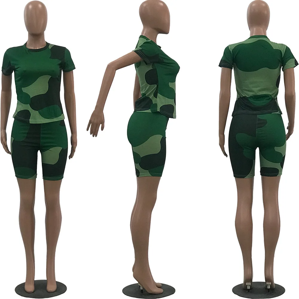 Camouflage Print Two Piece Set Tracksuit Women Festival Clothing Short Sleeve T Shirt And Biker Shirt Sexy Birthday Club Outfits
Camouflage Print Two Piece Set Tracksuit Women Festival Clothing Short Sleeve T Shirt And Biker Shirt Sexy Birthday Club Outfits