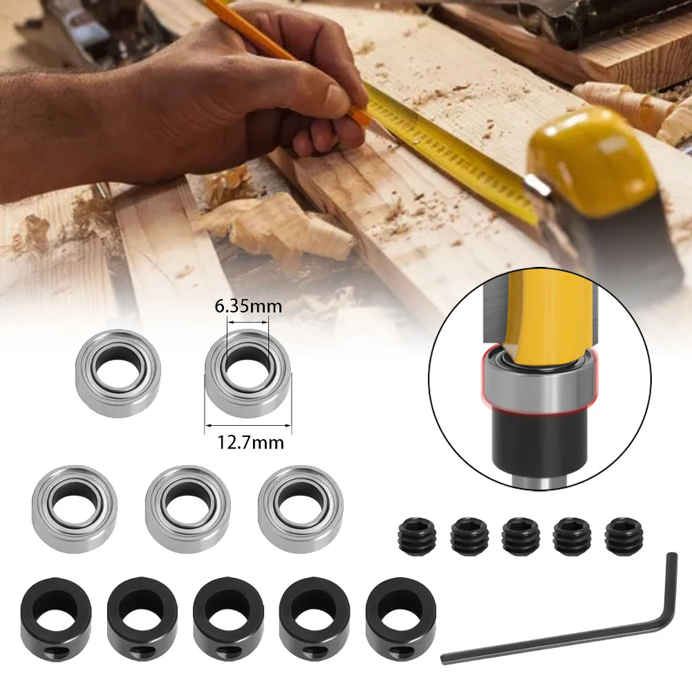 5Pcs Top Mounted 1/2, 3/8, 3/4 Bearing & Stop Ring for 1/4"1/2 SH Router Bit Fast delivery Dropshipping
5Pcs Top Mounted 1/2, 3/8, 3/4 Bearing & Stop Ring for 1/4"1/2 SH Router Bit Fast delivery Dropshipping