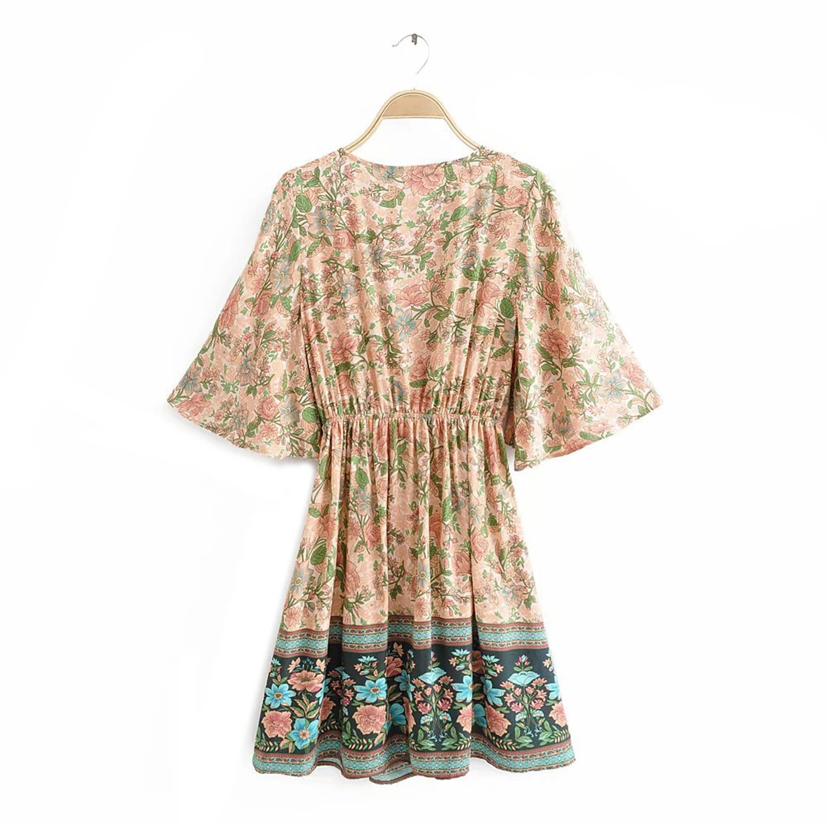 Women Summer Dress 2020 Floral Ruffle Sleeve Pleated Dress Deep V-Neck Dresses Ladies Sundress Back Hollow Out Woman Clothes
Women Summer Dress 2020 Floral Ruffle Sleeve Pleated Dress Deep V-Neck Dresses Ladies Sundress Back Hollow Out Woman Clothes