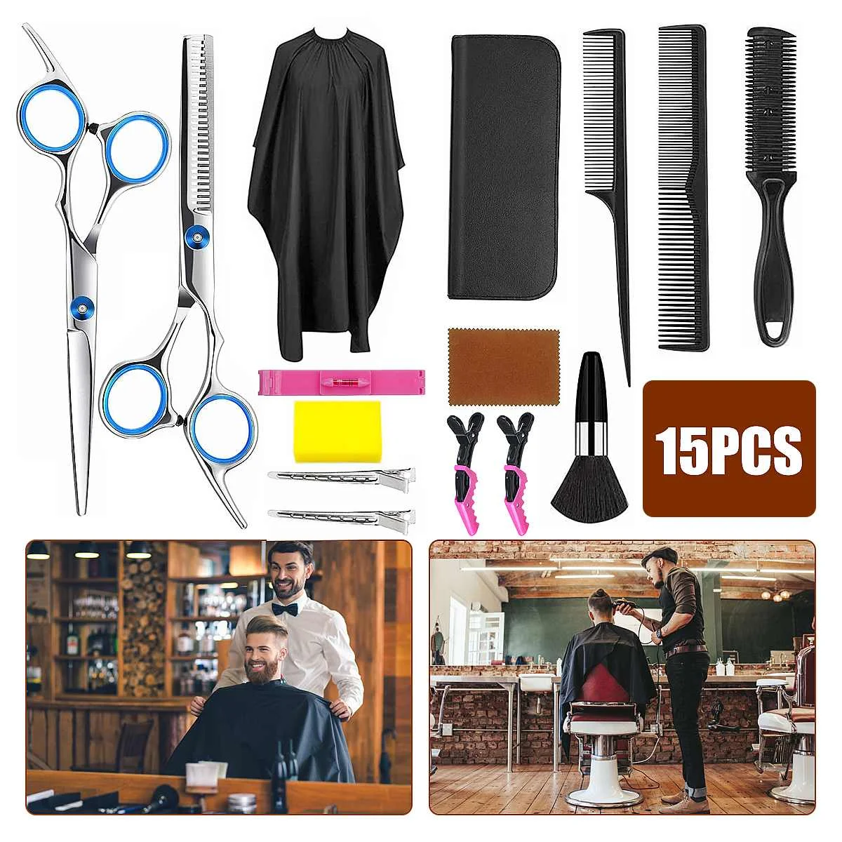 15pc Hair Scissor Set Barber Hairdressing Cutting Shear 6 inch Comb Clip Professional Salon Stainless Steel Thinning Scissor
15pc Hair Scissor Set Barber Hairdressing Cutting Shear 6 inch Comb Clip Professional Salon Stainless Steel Thinning Scissor