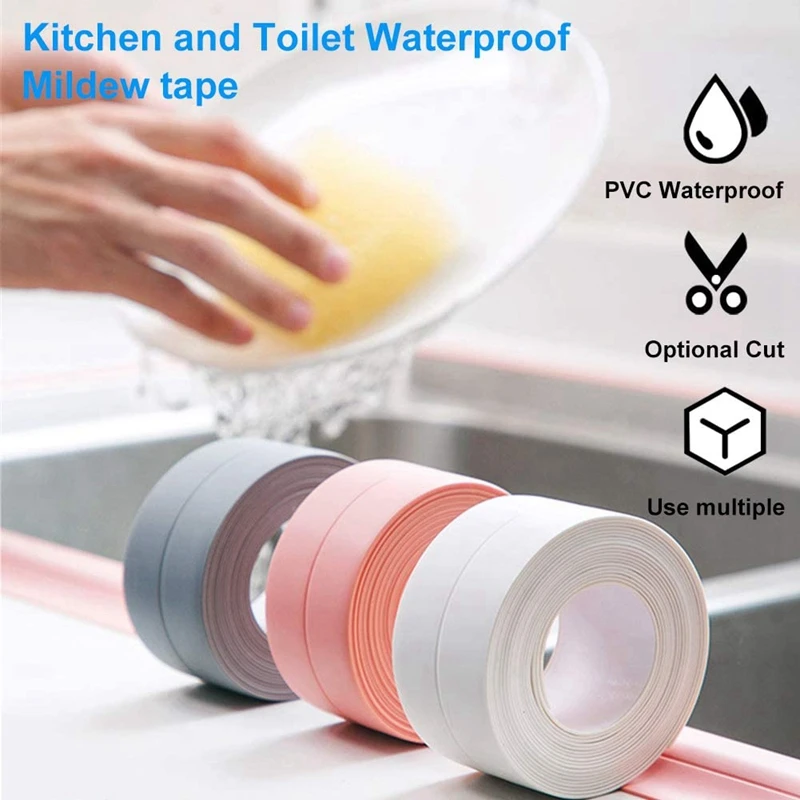2.2/3.8cm-3.2m Sink Bath PVC Sealing Self Adhesive Plaster Strip Waterproof Mould Proof Tape Kitchen Shower Bathroom Accessories
2.2/3.8cm-3.2m Sink Bath PVC Sealing Self Adhesive Plaster Strip Waterproof Mould Proof Tape Kitchen Shower Bathroom Accessories