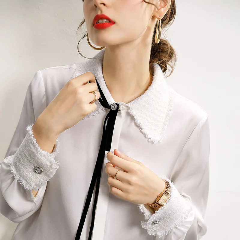 YILINHAN 2021 NEW Blouse Women Casual Spring Summer Fashion Elegant Slim Shirts Temperament Long Sleeve Natural Silk White Tops
YILINHAN 2021 NEW Blouse Women Casual Spring Summer Fashion Elegant Slim Shirts Temperament Long Sleeve Natural Silk White Tops