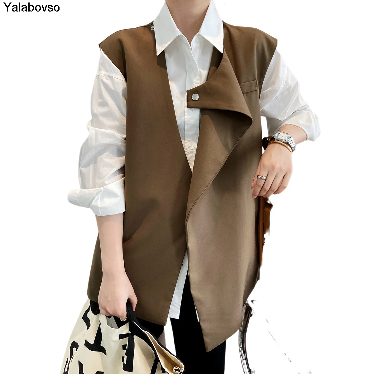 Coffee And Black Color Straight Vest Fashion Waistcoat For Women 2021 Autumn New Design Irregular Sleeveless Coat For Female
Coffee And Black Color Straight Vest Fashion Waistcoat For Women 2021 Autumn New Design Irregular Sleeveless Coat For Female