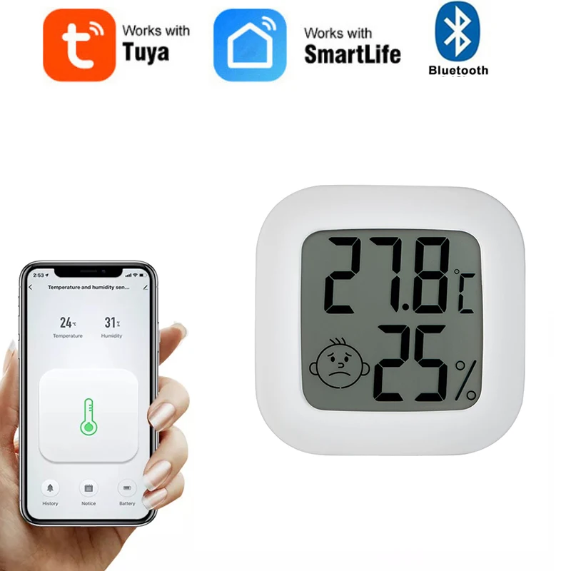 Temperature Humidity Sensor Bluetooth-compatible Wireless Smart Digital LCD Screen Digital Moisture Meter For tuya Smart Life
Temperature Humidity Sensor Bluetooth-compatible Wireless Smart Digital LCD Screen Digital Moisture Meter For tuya Smart Life