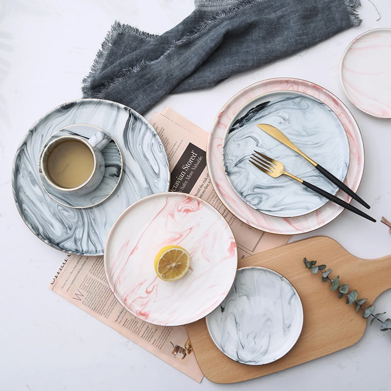 Creative Marbling Ceramic Plates and dishs Fruit Tray cake Steak Plate Dinnerware Breakfast Plate Round dish tableware
Creative Marbling Ceramic Plates and dishs Fruit Tray cake Steak Plate Dinnerware Breakfast Plate Round dish tableware