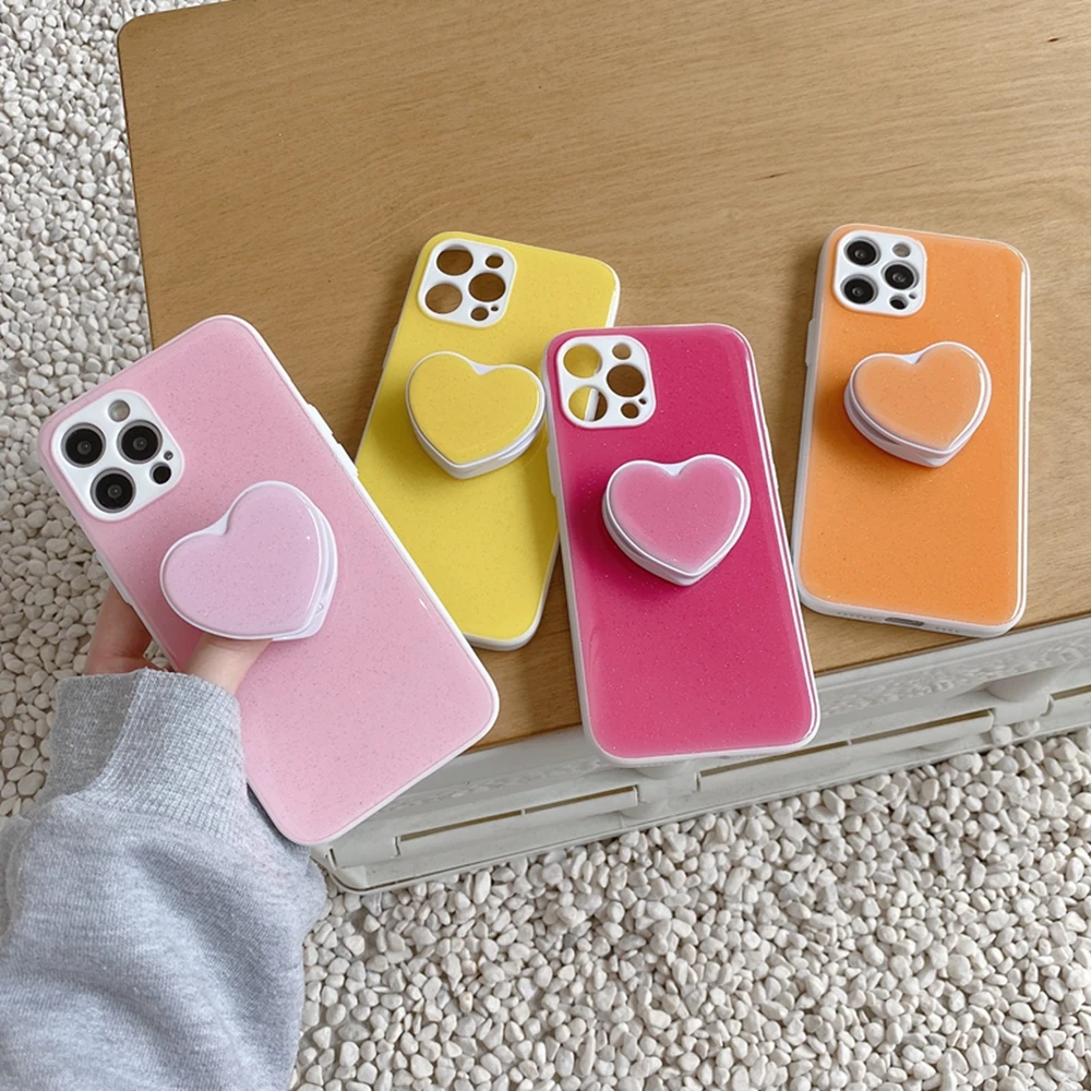 Glitter Love Heart Candy Color Stand Holder Phone Case For iPhone 12 11 12Pro Max XR XS Max X 7 8 Plus 11Pro SE 2020 Back Cover
Glitter Love Heart Candy Color Stand Holder Phone Case For iPhone 12 11 12Pro Max XR XS Max X 7 8 Plus 11Pro SE 2020 Back Cover