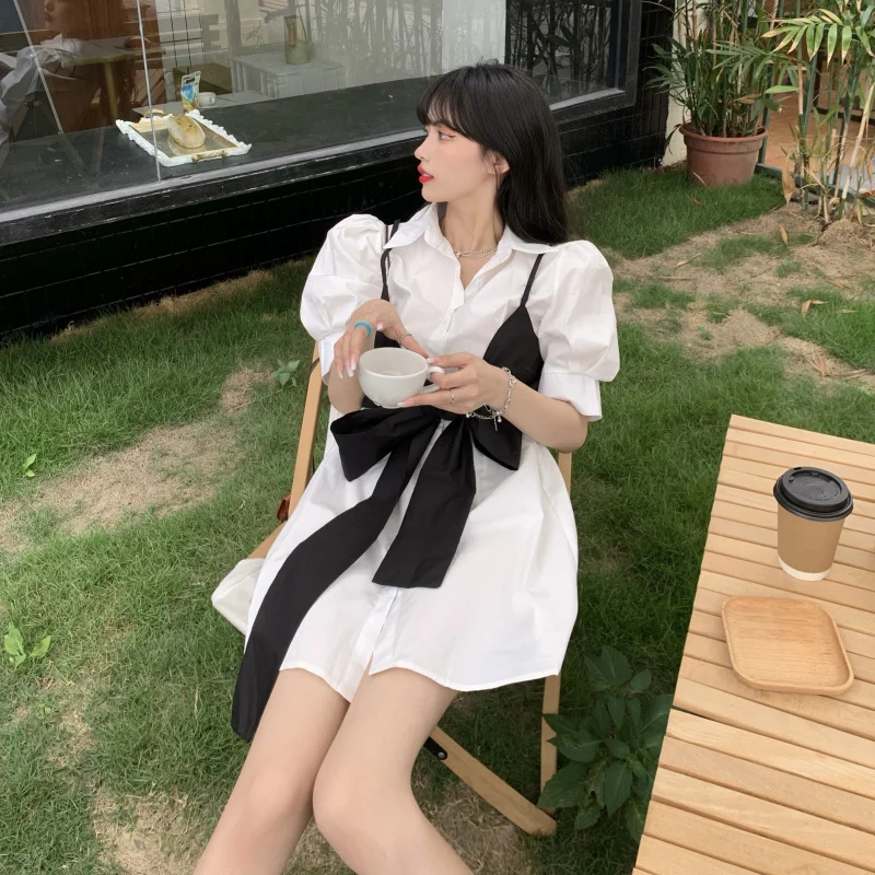 OLOMLB Dresses For Women 2021 Korea Chic Two Wear Bowknot Kawaii Wrapped Chest Strap Female Long Short Puff Sleeve Y2k Dress 
OLOMLB Dresses For Women 2021 Korea Chic Two Wear Bowknot Kawaii Wrapped Chest Strap Female Long Short Puff Sleeve Y2k Dress