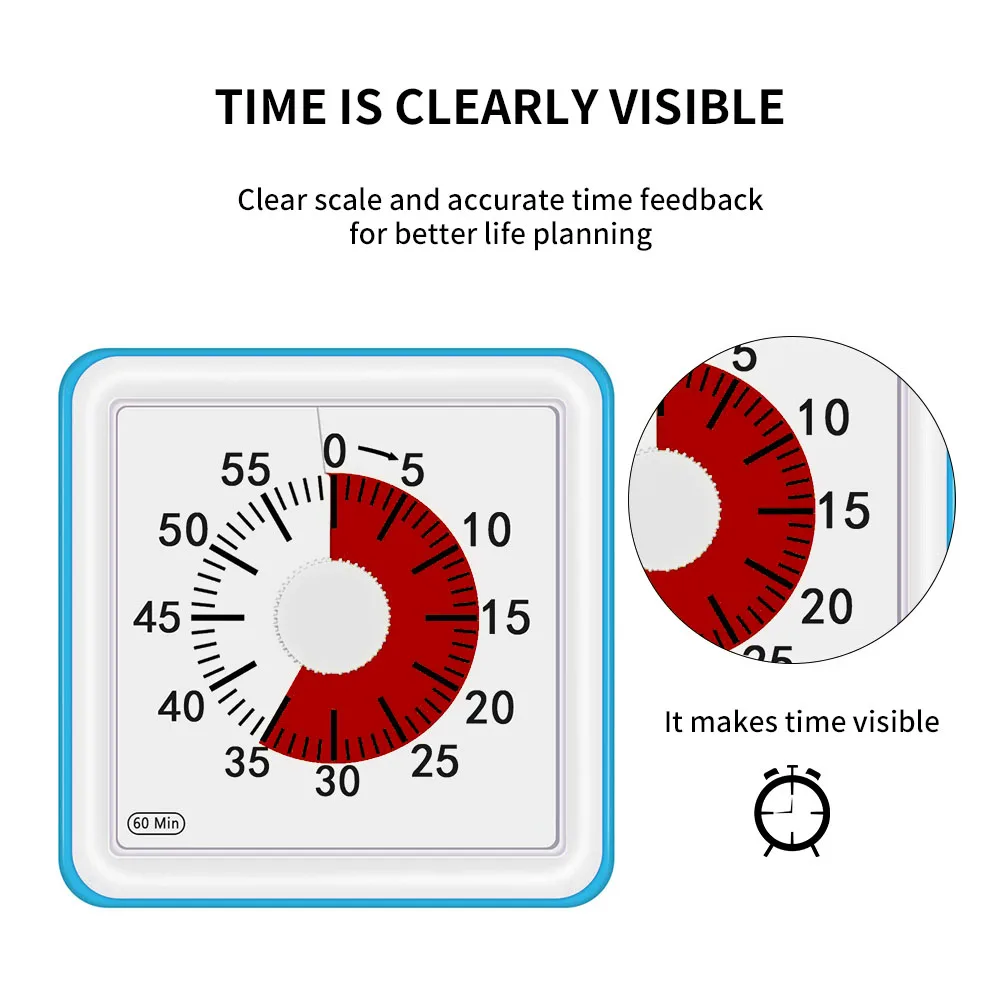 60 Minutes Kitchen Timer Visual Cooking Count Up Countdown Alarm Sleep Stopwatch Time Management Tool For Kids And Adult
60 Minutes Kitchen Timer Visual Cooking Count Up Countdown Alarm Sleep Stopwatch Time Management Tool For Kids And Adult