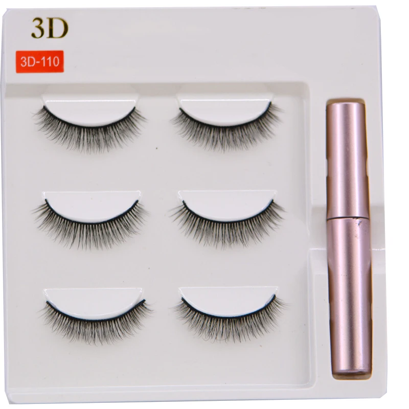 

New Invisible Magnets Magnetic Eyelashes Eye Eyeliner Liquid Set No Glue False Mink Extension Kit 3D Individual Reusable Eyelash