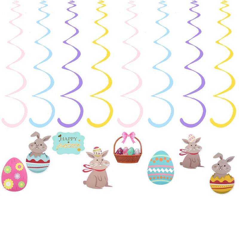 Happy Easter Party Decor DIY Spiral Ornaments Swirl Bunny Egg Spiral Pendant Ceiling Hanging Garland Swirl Banner Home Decor
Happy Easter Party Decor DIY Spiral Ornaments Swirl Bunny Egg Spiral Pendant Ceiling Hanging Garland Swirl Banner Home Decor