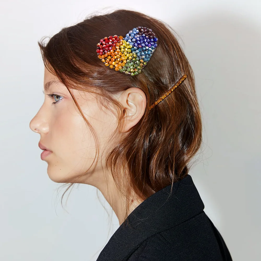 New Handmade Rice Bead Hairpin For Women Crystal Rhinestone Hairgrip Heart Shape Hairclip For Girls Headwear Christmas Hair Bows 
New Handmade Rice Bead Hairpin For Women Crystal Rhinestone Hairgrip Heart Shape Hairclip For Girls Headwear Christmas Hair Bows