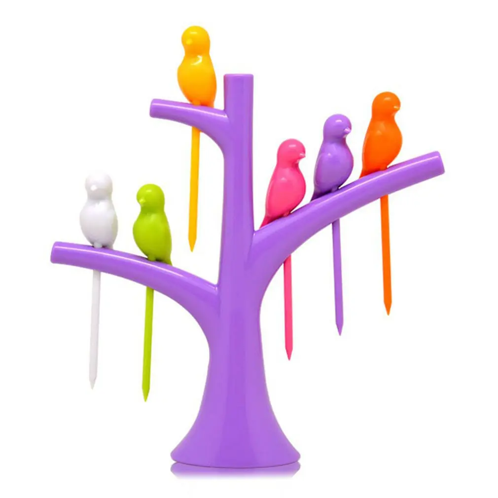 Fork Creative Bird Treetop Bracket Cartoon Fruit Fork Super Cute Plastic Fruit Sign Portable Small Fork Combination
Fork Creative Bird Treetop Bracket Cartoon Fruit Fork Super Cute Plastic Fruit Sign Portable Small Fork Combination