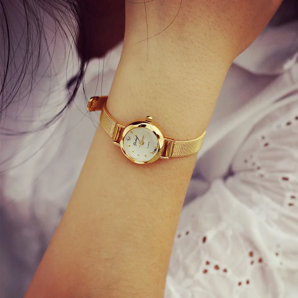 Women Small Dial Watch Elegant Gold Mesh Stainless Steel Watch For Lady Female Watch Clock Relogio Feminino Montre Femme
Women Small Dial Watch Elegant Gold Mesh Stainless Steel Watch For Lady Female Watch Clock Relogio Feminino Montre Femme