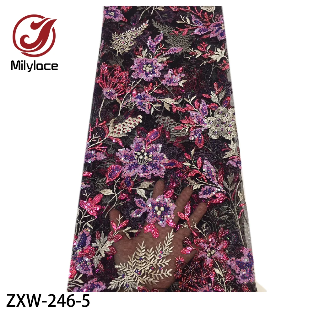 Milylace high class French lace fabric 5 yards delicate embroidery tulle lace fabric with sequins flower for wedding ZXW-246
Milylace high class French lace fabric 5 yards delicate embroidery tulle lace fabric with sequins flower for wedding ZXW-246