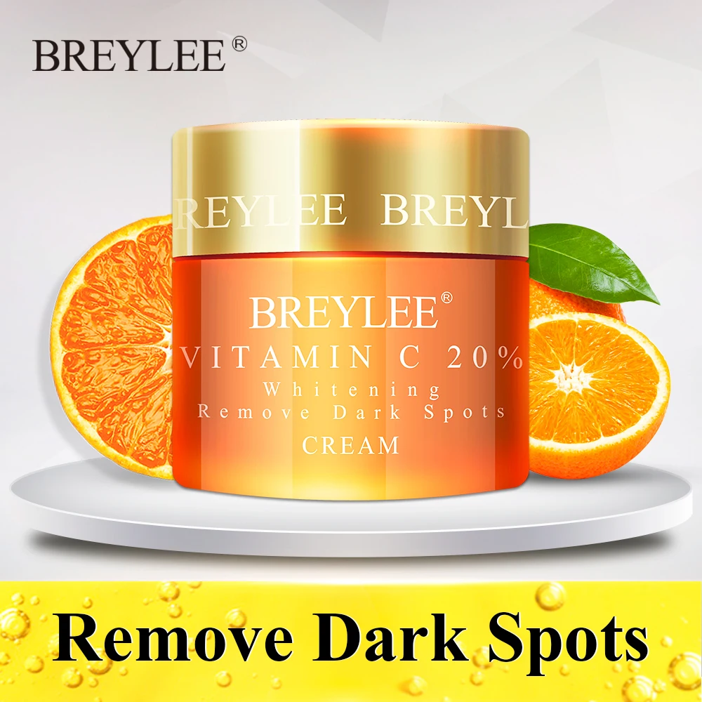 

Breylee Vitamin C 20% Vc Whitening Facial Cream Repair Fade Freckles Remove Dark Spots Melanin Remover Brightening Face Care