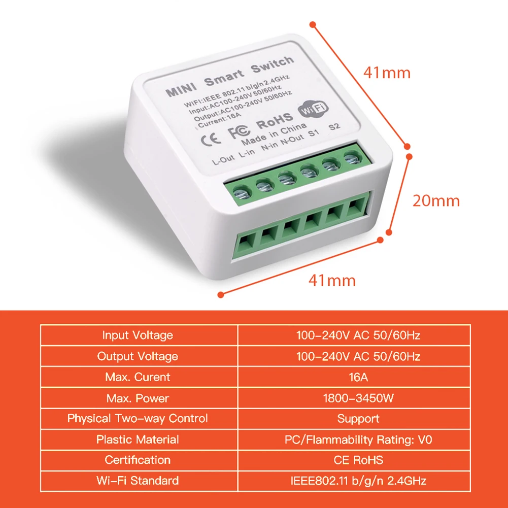 16A Tuya WiFi Smart Switch Light 2Way Module On Off Voice Timing Control Wireless Breaker Compatible with Alexa Google Assistant
16A Tuya WiFi Smart Switch Light 2Way Module On Off Voice Timing Control Wireless Breaker Compatible with Alexa Google Assistant