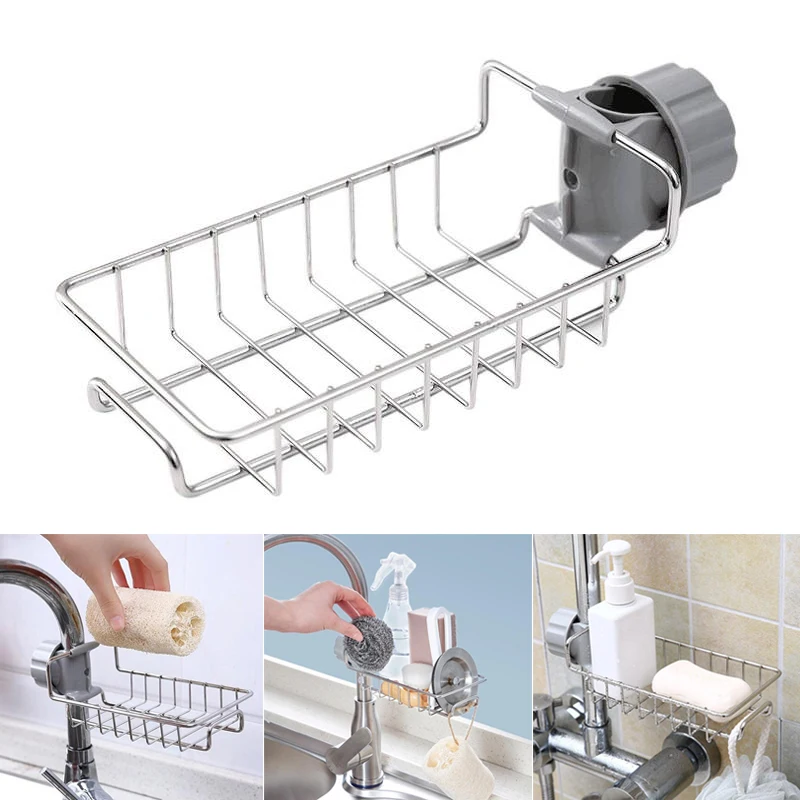 New Stainless Steel Faucet Storage Racks Adjustable Sink Rag Sponge Draining Rack Kitchen Bathroom Soap Storage Holders Shelves
New Stainless Steel Faucet Storage Racks Adjustable Sink Rag Sponge Draining Rack Kitchen Bathroom Soap Storage Holders Shelves