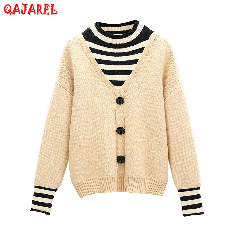 2023 White Knitted Cotton Patchwork Striped Pullovres Women Korean Vintage Casual Sweaters Autumn Winter Elegant Coat Sweaters
2023 White Knitted Cotton Patchwork Striped Pullovres Women Korean Vintage Casual Sweaters Autumn Winter Elegant Coat Sweaters