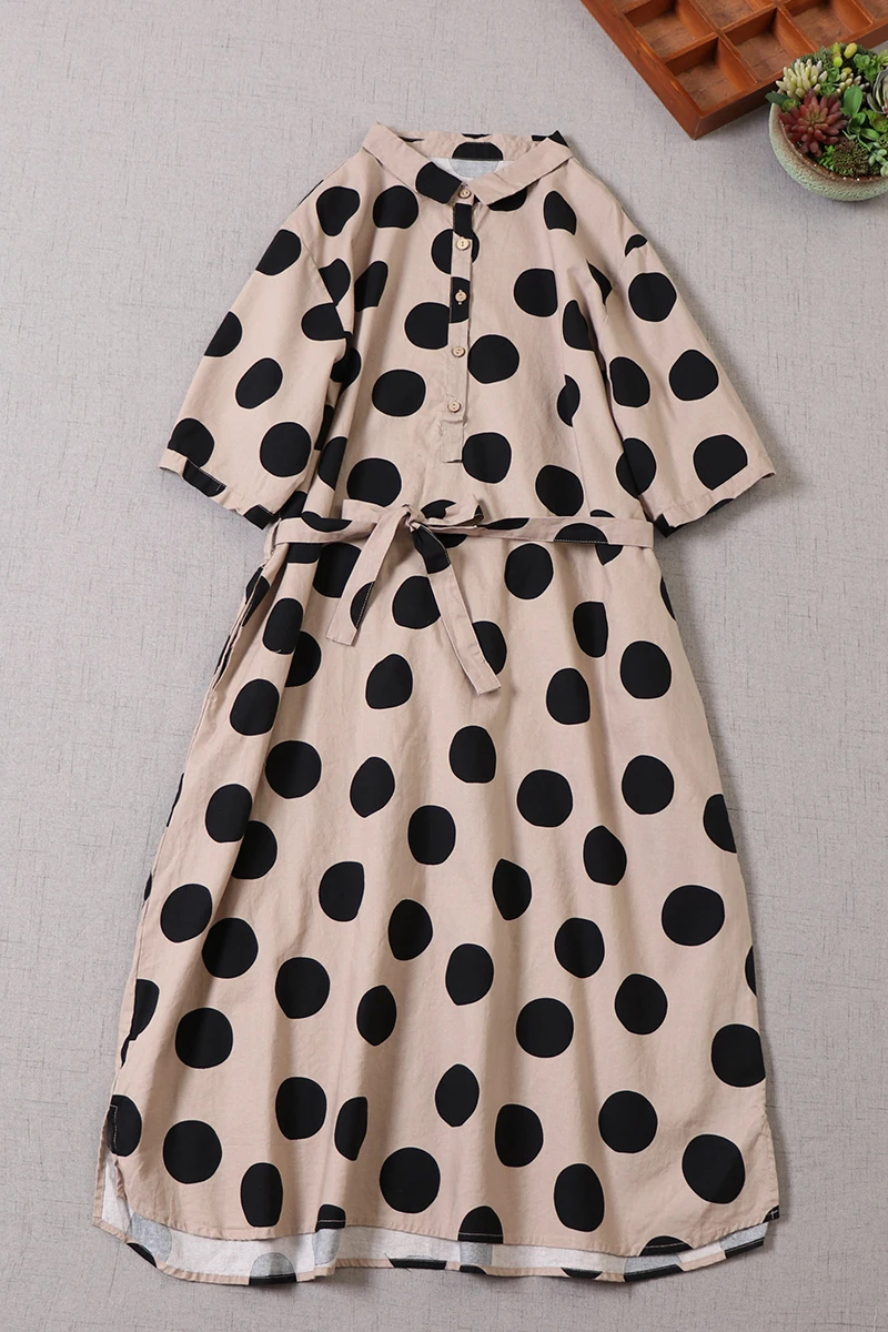 Mori Laies Casual Polka Dot Midi Dress Women Summer Short Sleeve Daily Wear
Mori Laies Casual Polka Dot Midi Dress Women Summer Short Sleeve Daily Wear