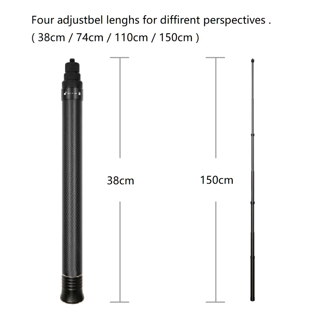 Ульсветильник Кая палка для селфи из углеродного волокна 1 5 м Insta360 GO 2 / ONE X2 R X 2021