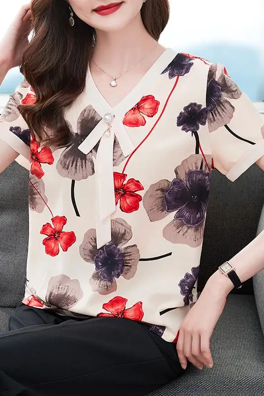 COIGARSAM 4XL Plus Size Chiffon blouse women New Summer blusas womens tops and blouses 6576
COIGARSAM 4XL Plus Size Chiffon blouse women New Summer blusas womens tops and blouses 6576