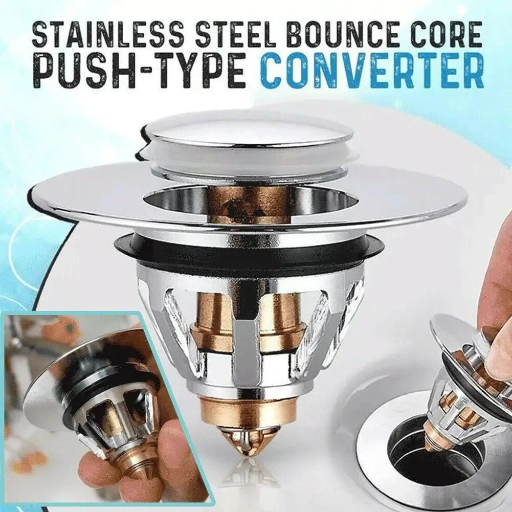 Bounce Core up Drain Filter Bathroom Steel Bounce Core Stopper Hair Filters Wash Drain Basin Universal Push-type N6T5
Bounce Core up Drain Filter Bathroom Steel Bounce Core Stopper Hair Filters Wash Drain Basin Universal Push-type N6T5