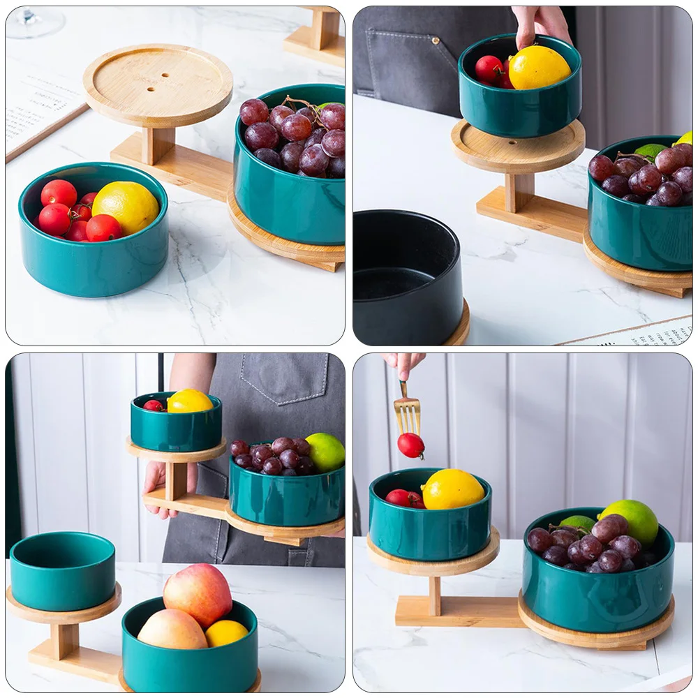 1 Set Multi-function Ceramic Fruit Bowls Snack Salad Bowls with Wooden Rack
1 Set Multi-function Ceramic Fruit Bowls Snack Salad Bowls with Wooden Rack