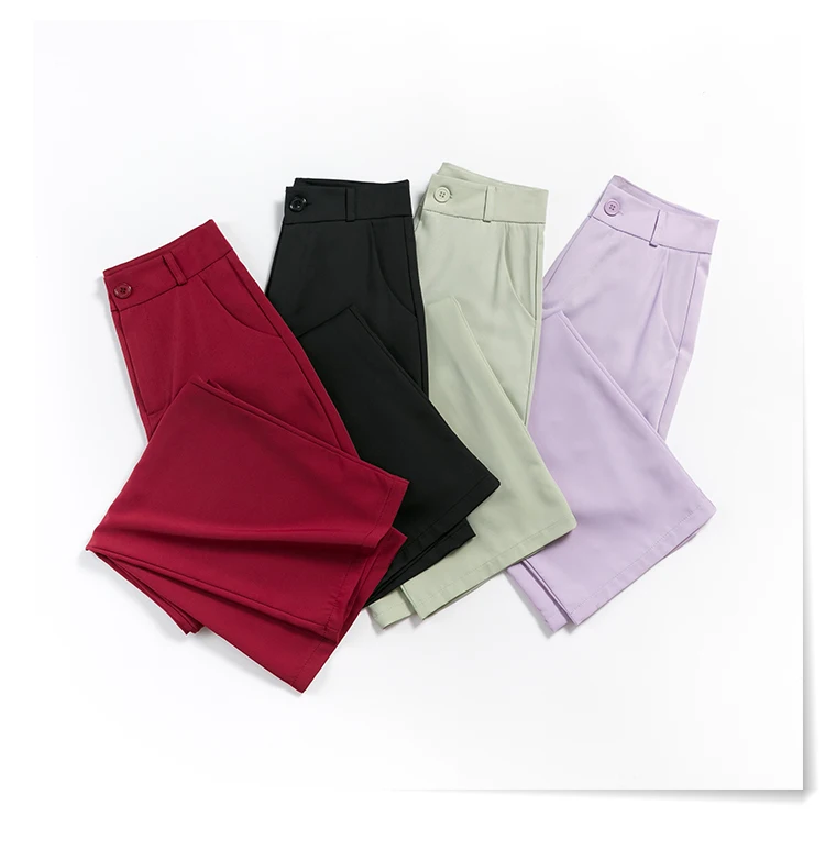 2020 Summer Korean OL Style Women Formal Straight Pants Purple Pockets Trousers Female Clothing Business Autumn Female Trousers
2020 Summer Korean OL Style Women Formal Straight Pants Purple Pockets Trousers Female Clothing Business Autumn Female Trousers